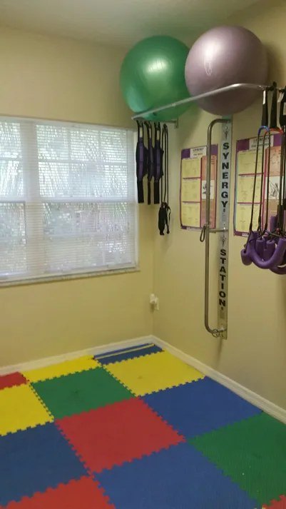 Rehab room with exercise balls